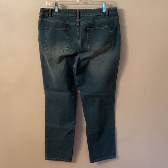 J JILL SIZE 14 TRIED & TRUE FIT SLIM ANKLE STRETCH HIGH RISE JEANS - Picture 5 of 9